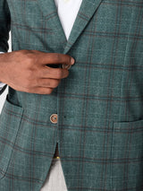Printed Knit Stretch Sport Coat - Zephyr Pane - Mallard