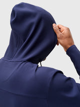 Hoppin Ribbed Knit Performance Hoodie - Solid - Navy