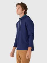 Hoppin Ribbed Knit Performance Hoodie - Solid - Navy