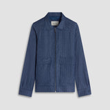 Full Zip Linen Bomber Jkt - Oak Hall