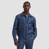 Full Zip Linen Bomber Jkt - Oak Hall