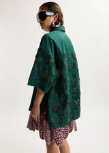 Kali Oversized Lace Shirt - Dark Green