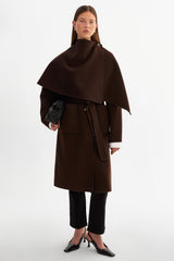 La Marque Katie Reversible Wool Coat - Dark Brown/Black