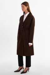 La Marque Katie Reversible Wool Coat - Dark Brown/Black