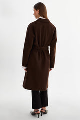 La Marque Katie Reversible Wool Coat - Dark Brown/Black