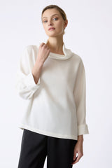 Kal Rieman Ellie Satin Tneck - Ivory