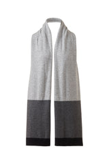 Kinross Cashmere Textured Colorblock Wrap - Sterling Multi