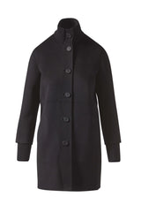 Button Front Knit Trim Coat - Oak Hall