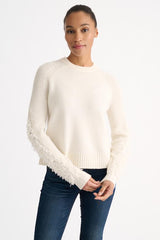 Fringe Sleeve Crew - Ivory