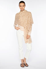 Kinross Cashmere Leopard Print Wrap - Cameo Multi