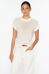 Sequin Cap Slv Crew - Oak Hall