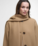 Barbour Clementine Wool Scarf Coat - Camel