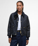 Barbour Cropped Beadnell Waxed Jacket - Navy/Classic