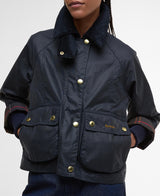 Barbour Cropped Beadnell Waxed Jacket - Navy/Classic