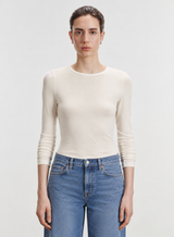 Soft Touch Long Sleeve Crewneck T-Shirt - Cream