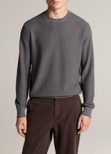 Vince Geo Jacquard Long Sleeve Crew - Midnight Steel/Overcast
