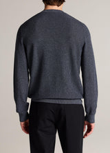 Vince Geo Jacquard Long Sleeve Crew - Coastal Blue/Dark Windmill