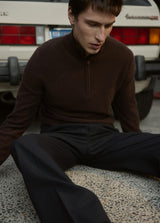 Boiled Cashmere Qtr Zip