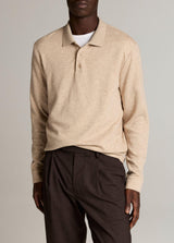 Heathered Dbl Face Long Sleeve Polo