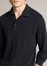 Variegated Texture Long Sleeve Polo
