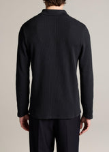 Variegated Texture Long Sleeve Polo