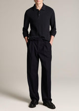 Variegated Texture Long Sleeve Polo