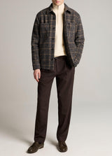 Plaid Sherpa Lined Shirt Jacket