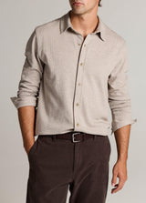 Two Tone Houndstooth Long Sleeve Button Down - Oak Hall