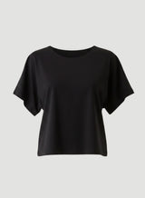 Supima Cotton Semi Relaxed Short Sleeve Crewneck T-Shirt - Noir