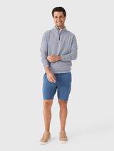 Perth Sugar Stripe Performance Quarter-Zip - Navy/White