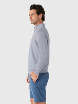 Perth Sugar Stripe Performance Quarter-Zip - Navy/White