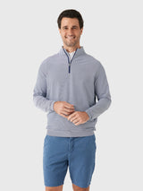 Perth Sugar Stripe Performance Quarter-Zip - Navy/White