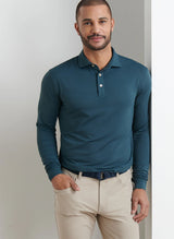 Lyons Performance Jersey Long-Sleeve Polo - Oak Hall