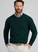 Crown Heritage Cashmere V Neck Sweater - Oak Hall