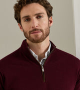 Autumn Crest Suede Trim Quarter-Zip - Bordeaux