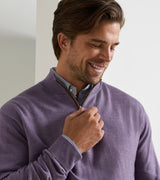 Autumn Crest Suede Trim Quarter-Zip - Purple Fig