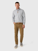Autumn Crest Suede Trim Quarter-Zip - Battleship Grey