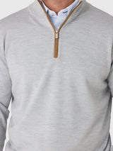 Autumn Crest Suede Trim Quarter-Zip - Battleship Grey