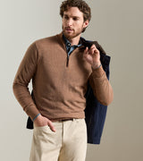 Blair Birdseye Quarter-Zip Sweater - Dark Amber
