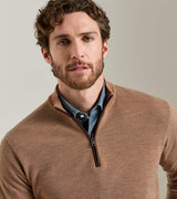 Blair Birdseye Quarter-Zip Sweater - Dark Amber
