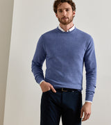 Autumn Crest Honeycomb Crewneck Sweater - Blue Freesia