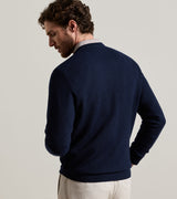 Autumn Crest Honeycomb Crewneck Sweater - Navy