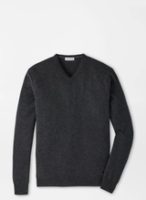 Crown Heritage Cashmere V-Neck Sweater - Iridium