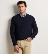 Crown Heritage Cashmere V-Neck Sweater - Navy