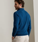 Crown Anniversary Cashmere Quarter-Zip Sweater - Ocean Blue