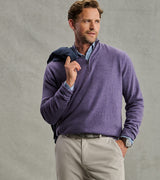 Crown Anniversary Cashmere Quarter-Zip Sweater - Purple Fig