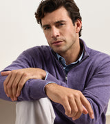 Crown Anniversary Cashmere Quarter-Zip Sweater - Purple Fig