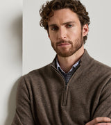 Crown Anniversary Cashmere Quarter-Zip Sweater - Sawgrass