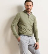 Peter Millar Excursionist Flex Quarter-Zip Sweater Bayleaf