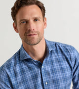 Gressan Italian Flannel Sport Shirt - Windy Blue